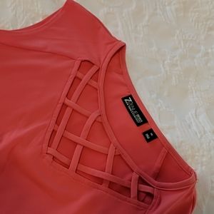 NY&C Salmon Criss Cross Top